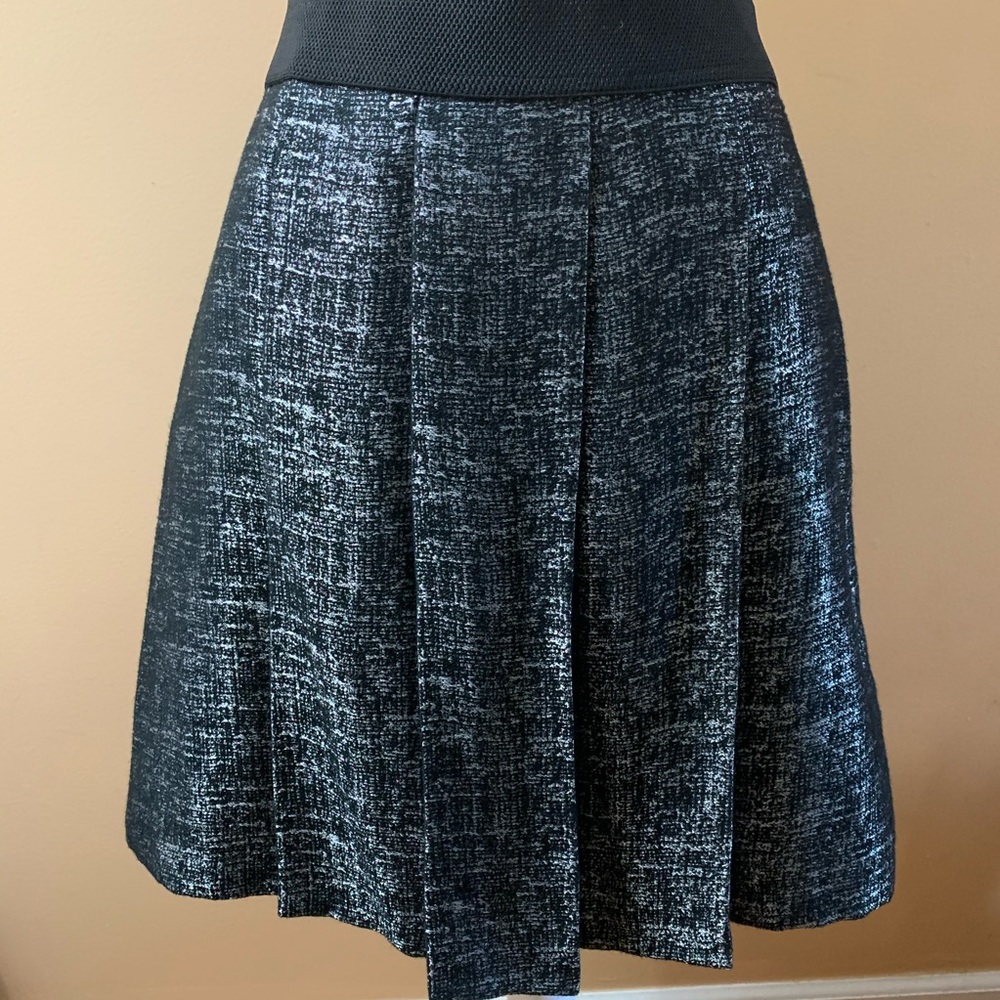 Lord And Taylor Wmns Metallic Black Gray Sz8 Skirt